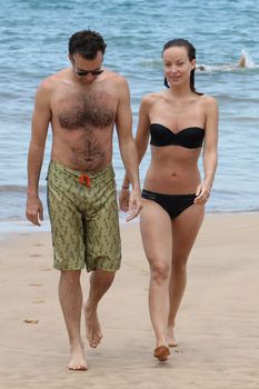 Секси Оливия Уайлд в черном купальнике на Гавайях фото #10