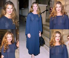 Молодая Брук Шилдс без лифчика в прозрачном платье фото #1