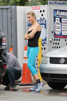 Джоанна Крупа без бюстгальтера на бензоколонке фото #16