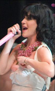 У Кэти Перри сползло платье на сцене фото #2