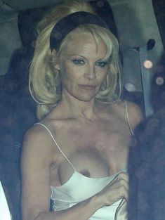 Голый засвет Памелы Андерсон в машине фото #6