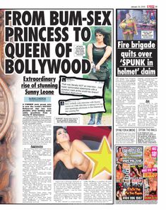 Раздетая Санни Леоне  в журнале Sunday Sport фото #2